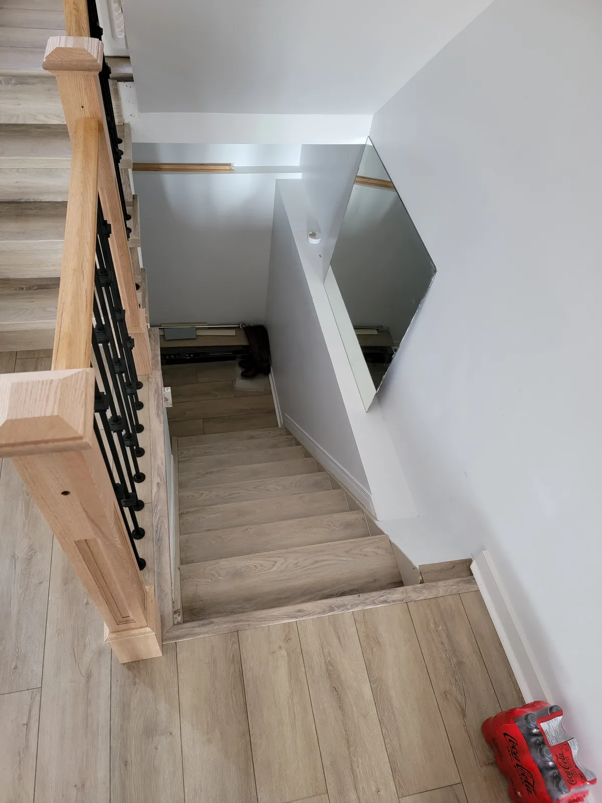 Stair railing and flooring detail